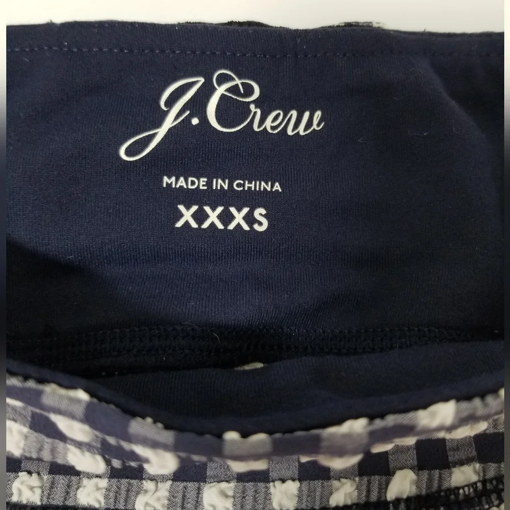 J.Crew Navy & White Gingham Puckered Cropped Seersucker Leggings XXXS-XS